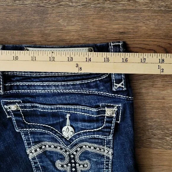 Rock Revival SASHA H32 Shorts Women's Size 29 Bling Pocket Flaps Thick Stitch - Picture 10 of 15